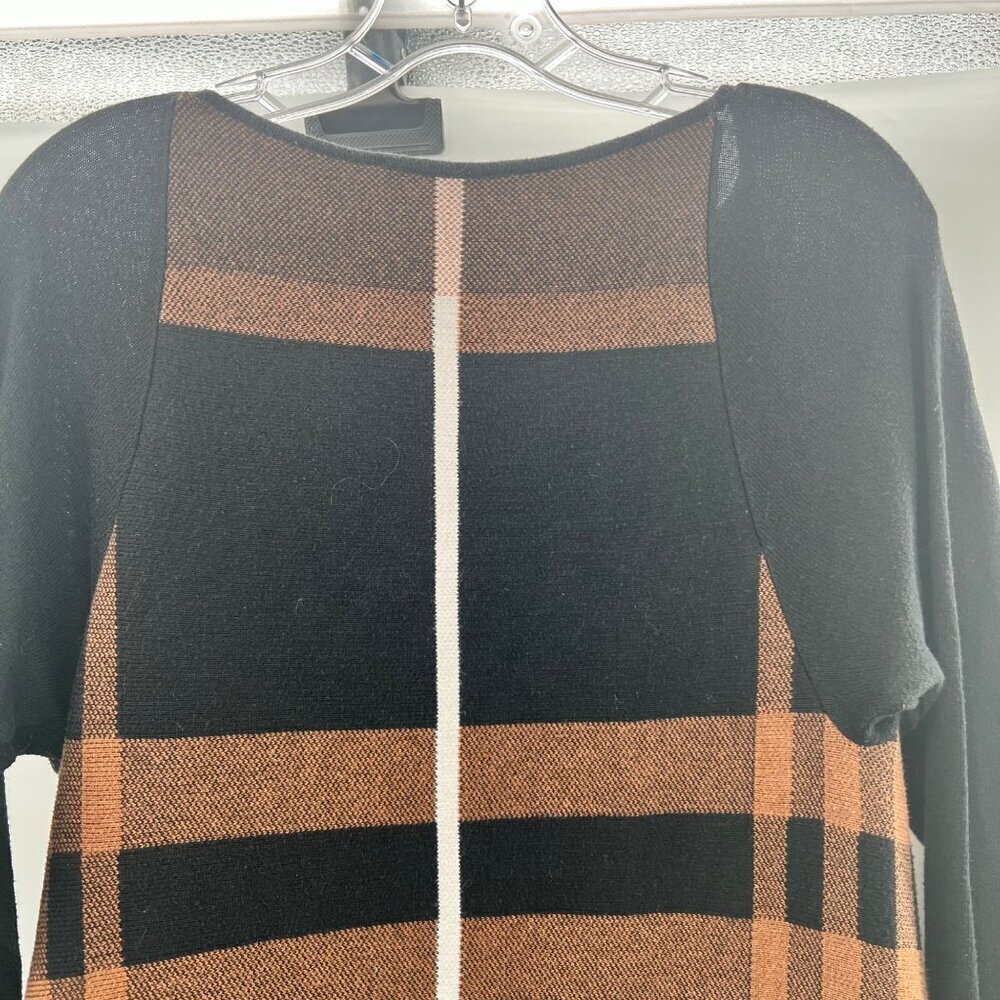 Angel Apparel Single Button Long Sleeve Plaid Cardigan Black/Multi Size Medium - Picture 6 of 8